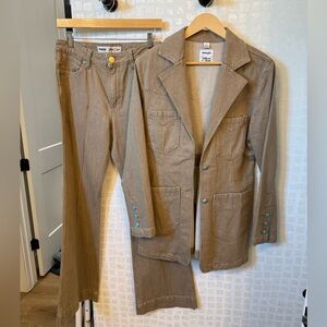 Wrangler x Yellow Rose Western Brown Denim Jacket and Pants Set